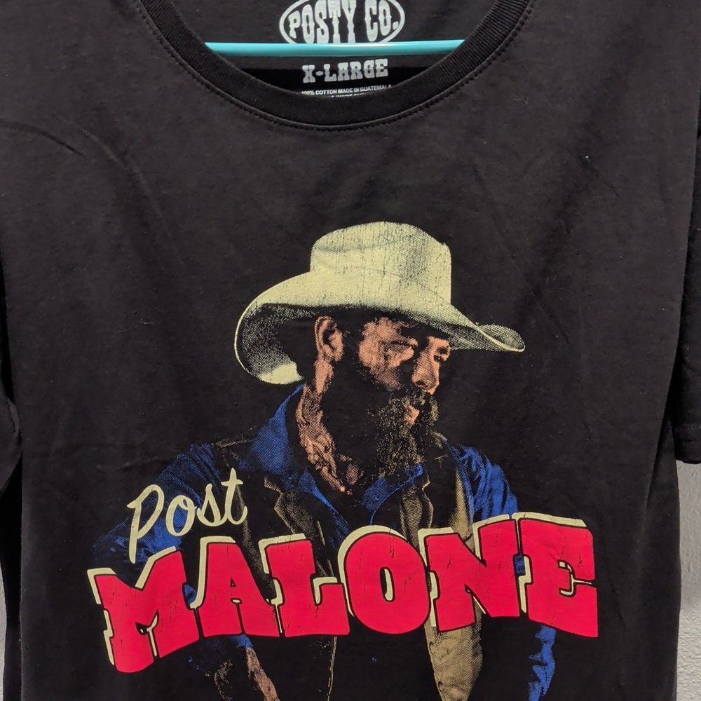 Posty Co Black Graphic Tee with Cowboy Design